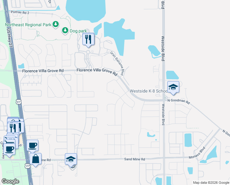 map of restaurants, bars, coffee shops, grocery stores, and more near 9166 Elsa Court in Davenport