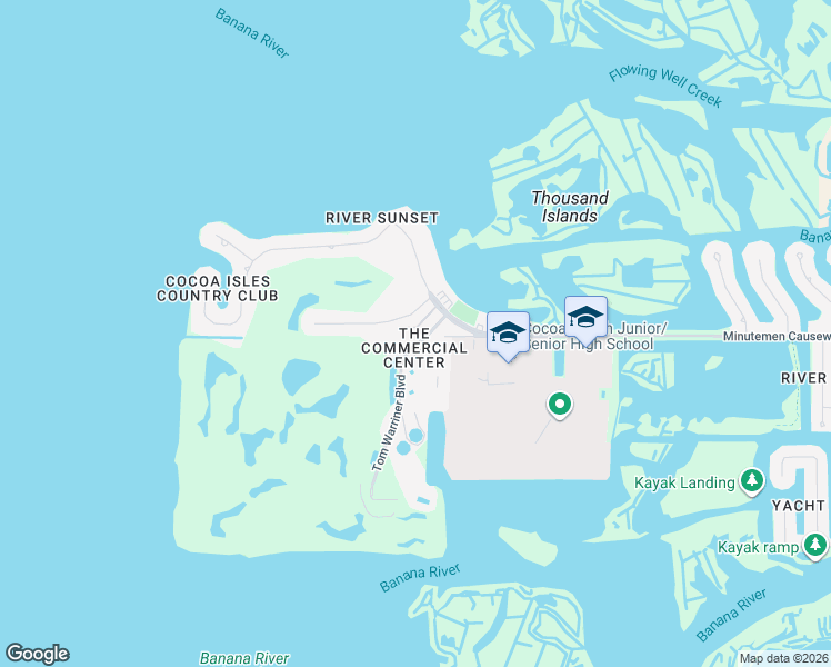 map of restaurants, bars, coffee shops, grocery stores, and more near 14 Cottage Court in Cocoa Beach