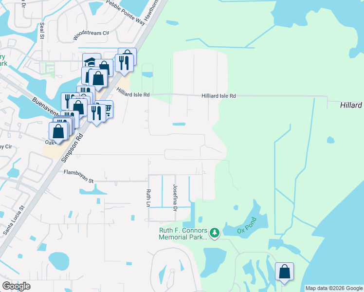 map of restaurants, bars, coffee shops, grocery stores, and more near 2813 Sand Crane Lane in Kissimmee