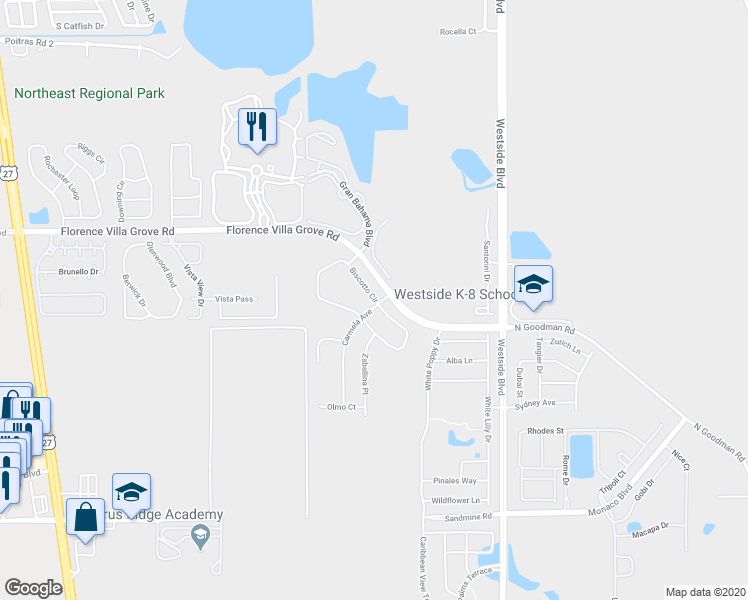 map of restaurants, bars, coffee shops, grocery stores, and more near 2406 Biscotto Circle in Davenport