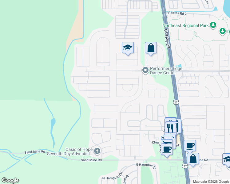 map of restaurants, bars, coffee shops, grocery stores, and more near 520 Highgate Park Boulevard in Davenport