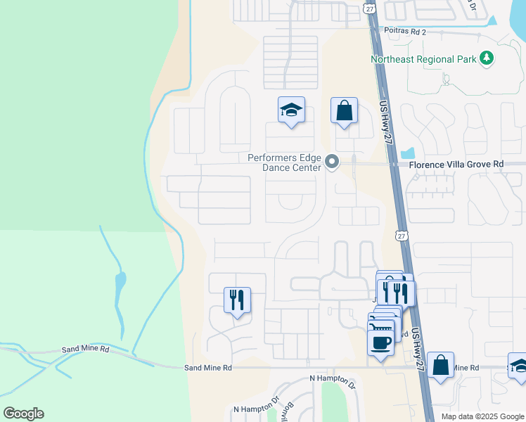 map of restaurants, bars, coffee shops, grocery stores, and more near 407 Brayton Lane in Davenport