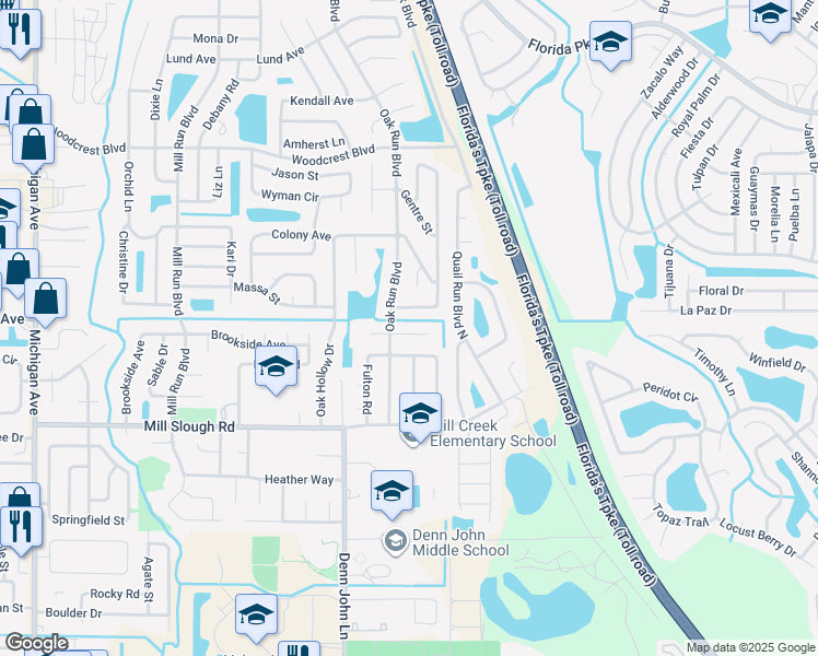 map of restaurants, bars, coffee shops, grocery stores, and more near 1709 Les Court in Kissimmee