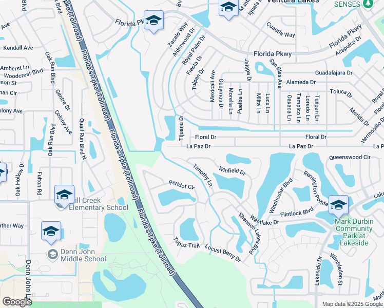 map of restaurants, bars, coffee shops, grocery stores, and more near 2483 Winfield Drive in Kissimmee