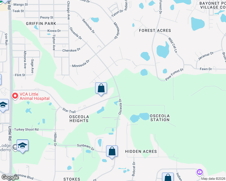 map of restaurants, bars, coffee shops, grocery stores, and more near 9851 Star Trail in New Port Richey
