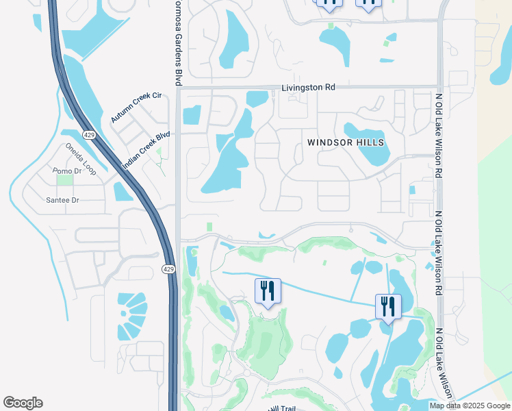 map of restaurants, bars, coffee shops, grocery stores, and more near 2572 Archfeld Boulevard in Kissimmee