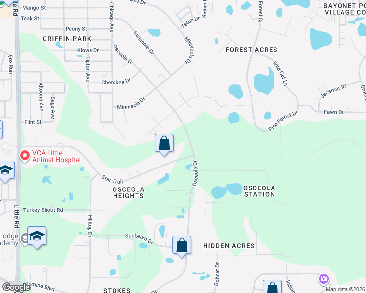 map of restaurants, bars, coffee shops, grocery stores, and more near 9851 Star Trail in New Port Richey