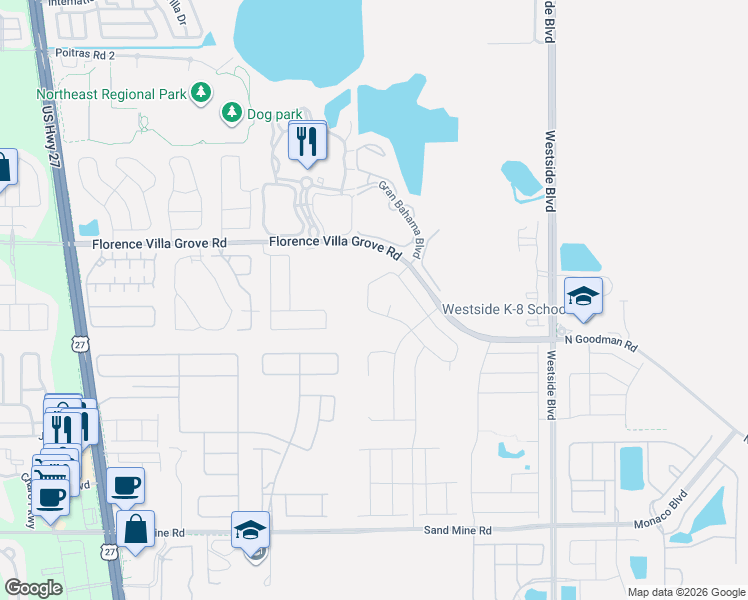 map of restaurants, bars, coffee shops, grocery stores, and more near 9166 Elsa Court in Davenport