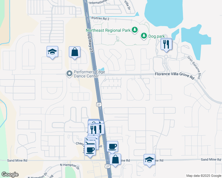 map of restaurants, bars, coffee shops, grocery stores, and more near 833 Brunello Drive in Davenport