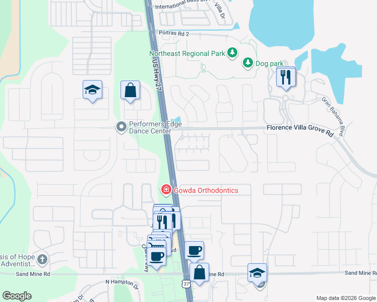 map of restaurants, bars, coffee shops, grocery stores, and more near 833 Brunello Drive in Davenport