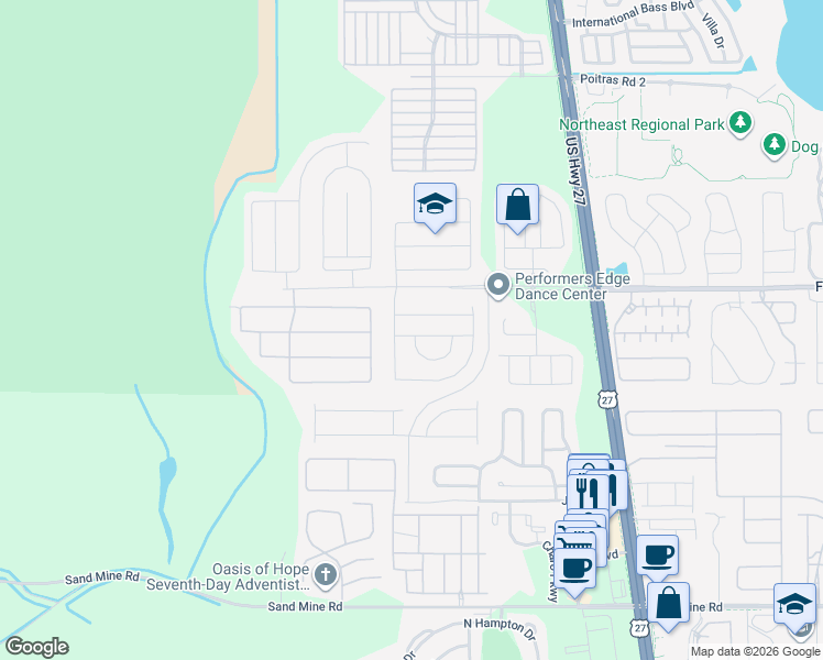 map of restaurants, bars, coffee shops, grocery stores, and more near 135 Somerset Drive in Davenport