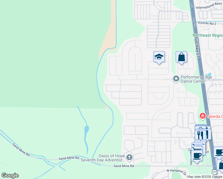 map of restaurants, bars, coffee shops, grocery stores, and more near 547 Kensington Drive in Davenport