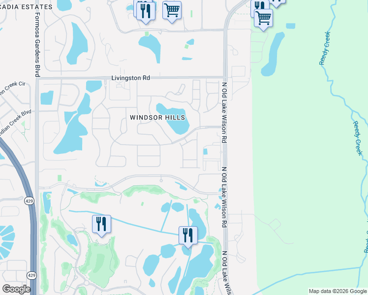 map of restaurants, bars, coffee shops, grocery stores, and more near 7672 Fitzclarence Street in Kissimmee
