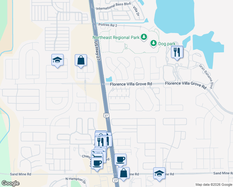 map of restaurants, bars, coffee shops, grocery stores, and more near 833 Brunello Drive in Davenport