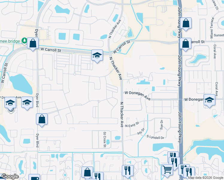 map of restaurants, bars, coffee shops, grocery stores, and more near 2247 Centerra Loop in Kissimmee