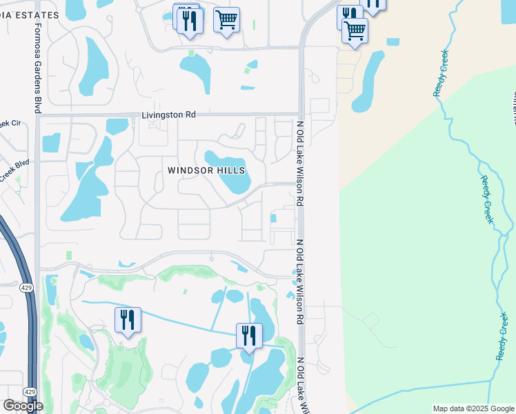 map of restaurants, bars, coffee shops, grocery stores, and more near 7672 Fitzclarence Street in Kissimmee