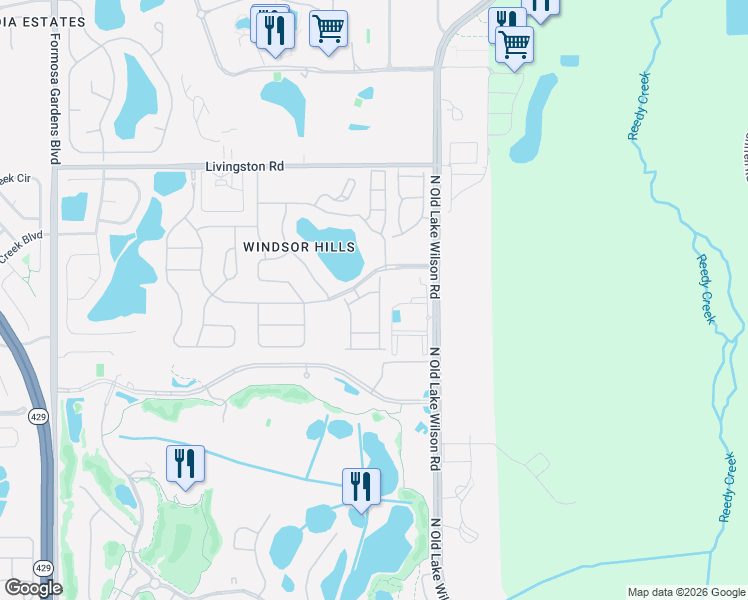 map of restaurants, bars, coffee shops, grocery stores, and more near 7672 Fitzclarence Street in Kissimmee