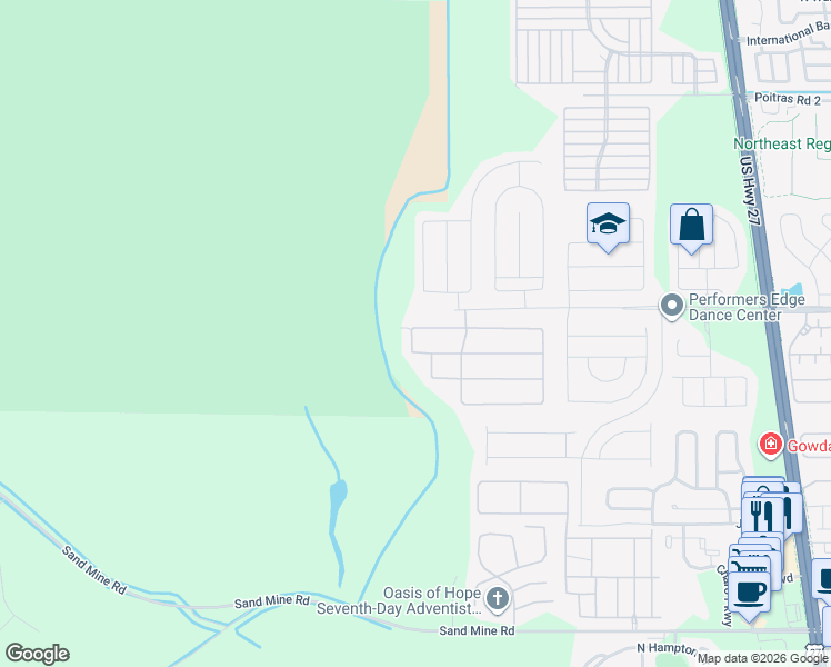 map of restaurants, bars, coffee shops, grocery stores, and more near 547 Kensington Drive in Davenport