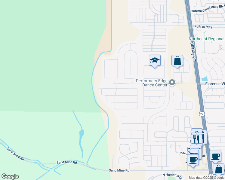 map of restaurants, bars, coffee shops, grocery stores, and more near 221 Kensington Drive in Davenport