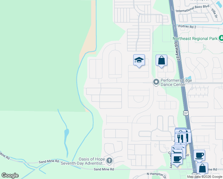 map of restaurants, bars, coffee shops, grocery stores, and more near 236 Lancaster Drive in Davenport