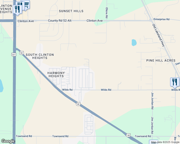 map of restaurants, bars, coffee shops, grocery stores, and more near 11144 Ewing Drive in Dade City