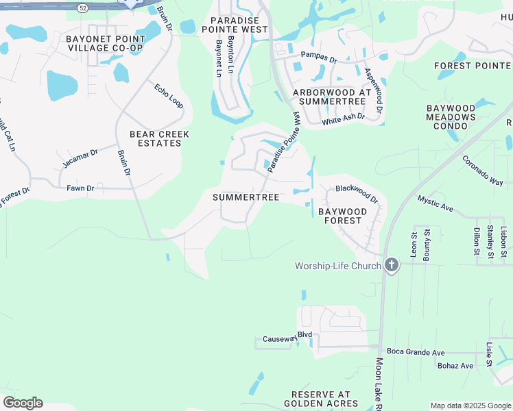 map of restaurants, bars, coffee shops, grocery stores, and more near 11220 Paradise Pointe Way in New Port Richey