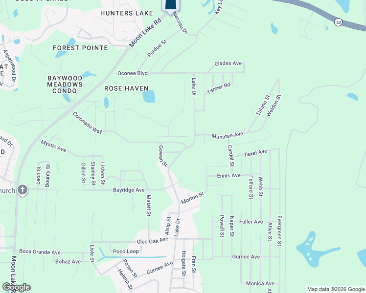 map of restaurants, bars, coffee shops, grocery stores, and more near 12708 Coronado Way in New Port Richey