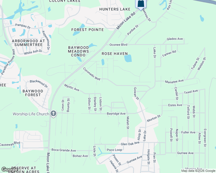 map of restaurants, bars, coffee shops, grocery stores, and more near 12330 Coronado Way in New Port Richey