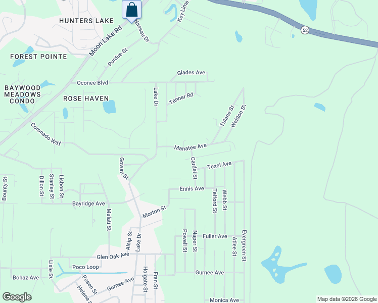 map of restaurants, bars, coffee shops, grocery stores, and more near 12945 Manatee Avenue in New Port Richey