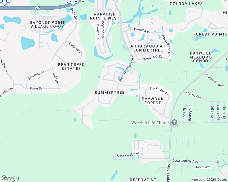 map of restaurants, bars, coffee shops, grocery stores, and more near 11300 Mollymawk Court in New Port Richey