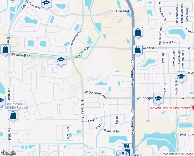 map of restaurants, bars, coffee shops, grocery stores, and more near 1880 Destiny Boulevard in Kissimmee