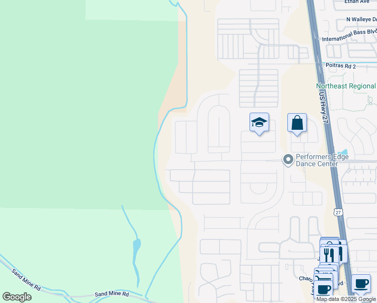 map of restaurants, bars, coffee shops, grocery stores, and more near 108 Andover Drive in Davenport