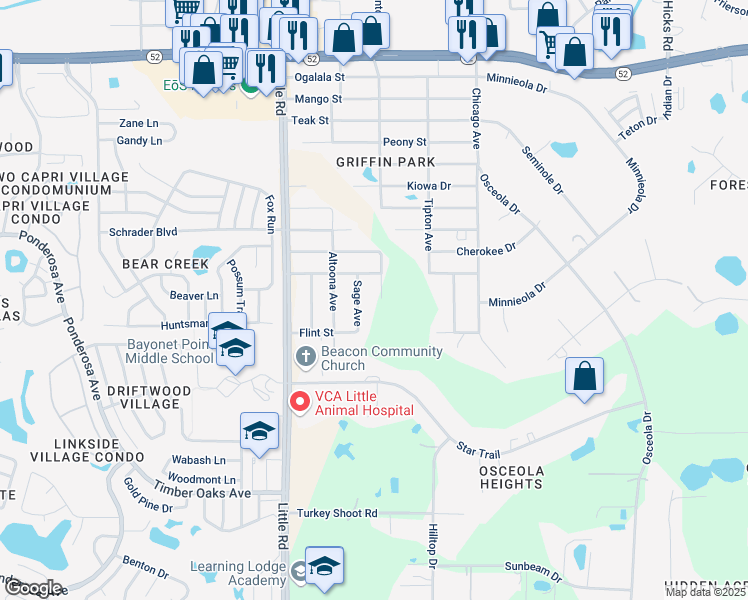map of restaurants, bars, coffee shops, grocery stores, and more near 11327 Canton Avenue in New Port Richey