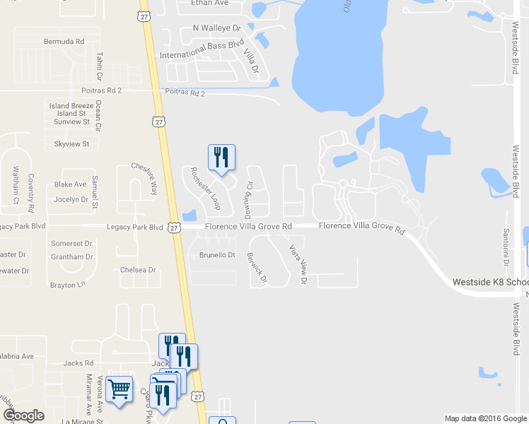 map of restaurants, bars, coffee shops, grocery stores, and more near 922 Downing Circle in Davenport