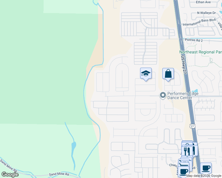 map of restaurants, bars, coffee shops, grocery stores, and more near 100 Kettering Road in Davenport