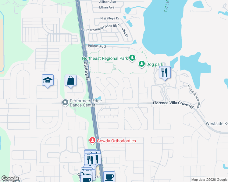 map of restaurants, bars, coffee shops, grocery stores, and more near 386 Riggs Circle in Davenport