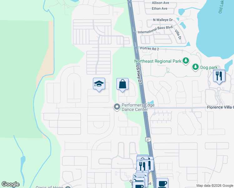 map of restaurants, bars, coffee shops, grocery stores, and more near 238 Haversham Way in Davenport