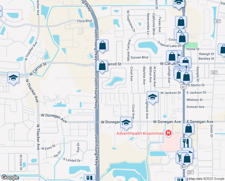 map of restaurants, bars, coffee shops, grocery stores, and more near 1008 Whalebone Bay Dr in Kissimmee