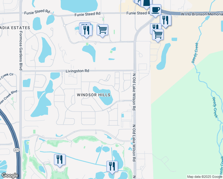 map of restaurants, bars, coffee shops, grocery stores, and more near 7660 Comrow Street in Kissimmee
