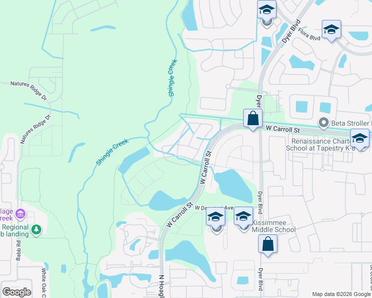 map of restaurants, bars, coffee shops, grocery stores, and more near 3801 Sonoma Boulevard in Kissimmee