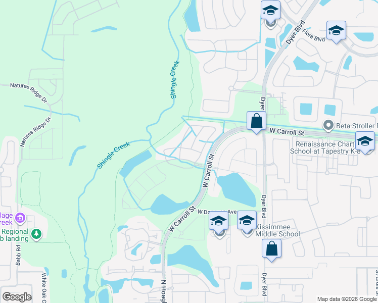 map of restaurants, bars, coffee shops, grocery stores, and more near 3801 Sonoma Boulevard in Kissimmee