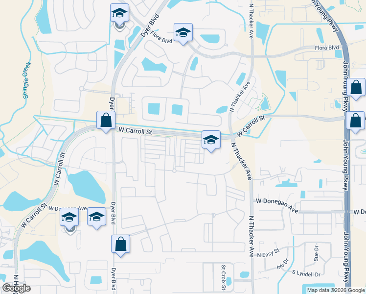 map of restaurants, bars, coffee shops, grocery stores, and more near 2648 Giardino Loop in Kissimmee
