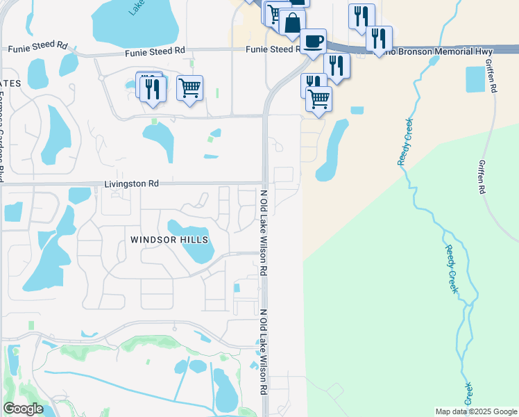 map of restaurants, bars, coffee shops, grocery stores, and more near 2709 Andros Lane in Kissimmee