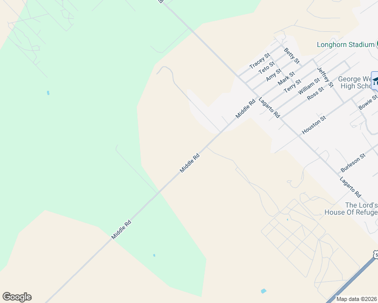 map of restaurants, bars, coffee shops, grocery stores, and more near 1584 Middle Road in George West