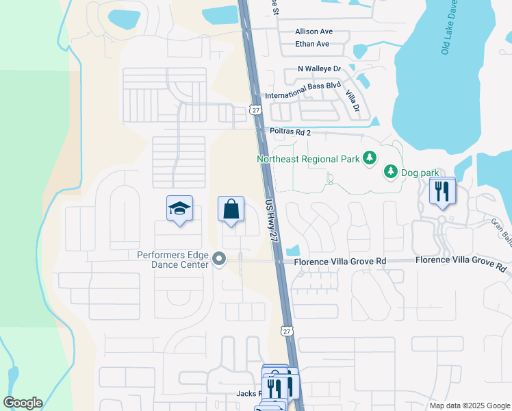 map of restaurants, bars, coffee shops, grocery stores, and more near 506 Cheshire Way in Davenport
