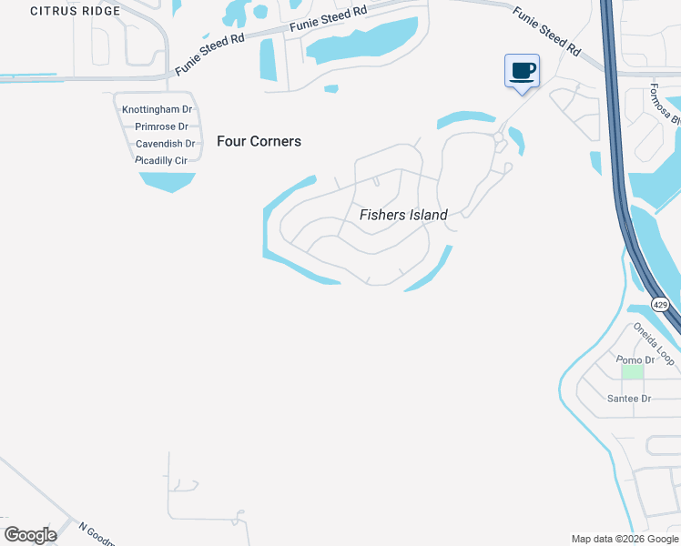 map of restaurants, bars, coffee shops, grocery stores, and more near 8563 La Isla Drive in Kissimmee