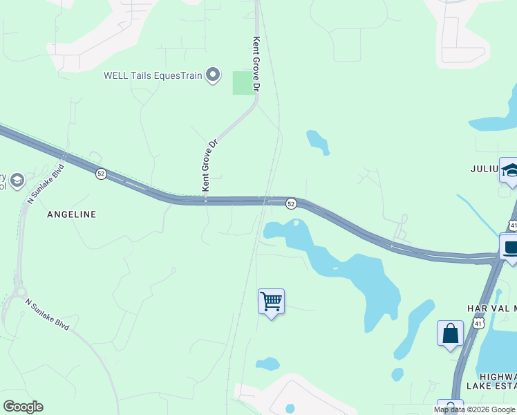 map of restaurants, bars, coffee shops, grocery stores, and more near 18008 State Road 52 in Land O' Lakes
