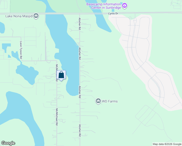 map of restaurants, bars, coffee shops, grocery stores, and more near 2645 Absher Road in St. Cloud