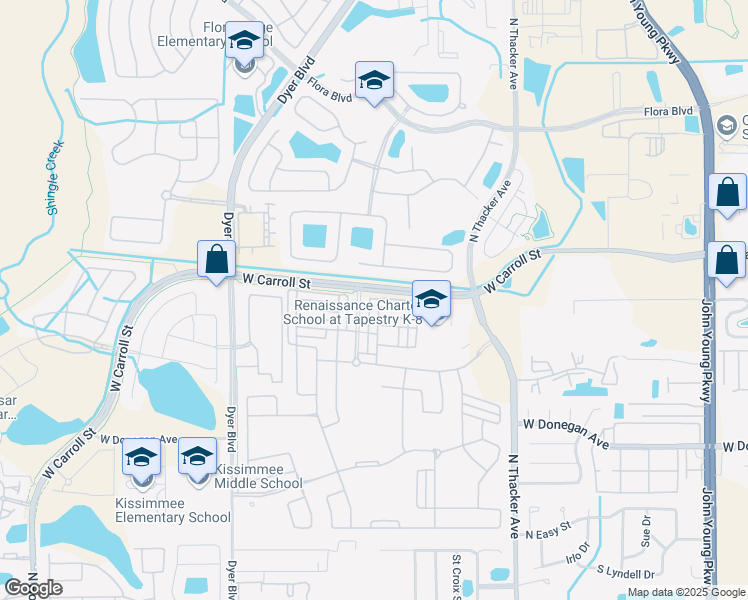 map of restaurants, bars, coffee shops, grocery stores, and more near 2648 Giardino Loop in Kissimmee