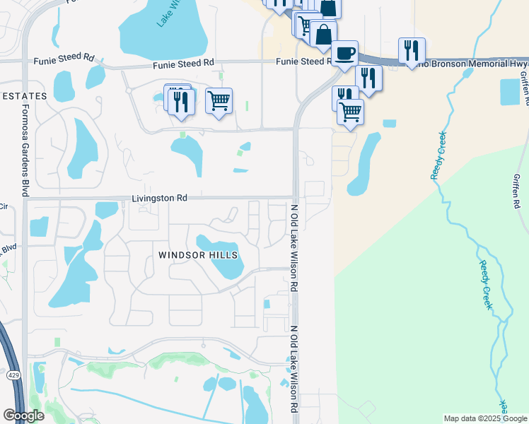 map of restaurants, bars, coffee shops, grocery stores, and more near 2672 Mayaguana Street in Kissimmee